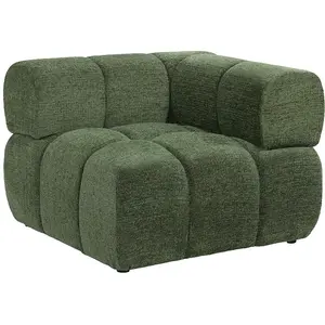 Vente-unique.com Fauteuil d'angle en tissu chiné vert FACIVIL pas cher