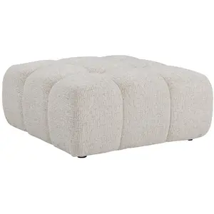 Vente-unique.com Pouf en tissu chiné beige FACIVIL pas cher