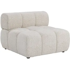 Vente-unique.com Fauteuil en tissu chiné beige FACIVIL pas cher