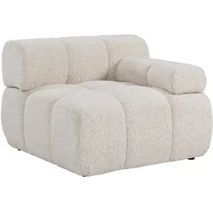 Vente-unique.com Fauteuil d'angle droit en tissu chiné beige FACIVIL pas cher