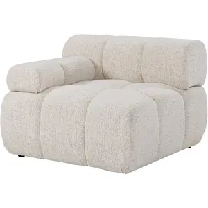 Vente-unique.com Fauteuil d'angle gauche en tissu chiné beige FACIVIL pas cher