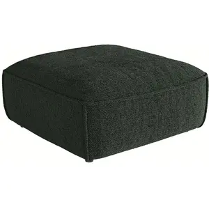 Vente-unique.com Pouf en tissu chenille vert CAMILIO de Maison Céphy pas cher