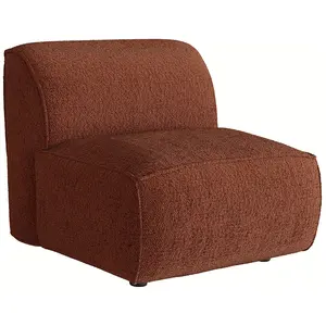 Vente-unique.com Fauteuil en tissu chenille terracotta CAMILIO de Maison Céphy pas cher
