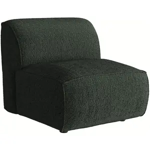 Vente-unique.com Fauteuil en tissu chenille vert CAMILIO de Maison Céphy pas cher