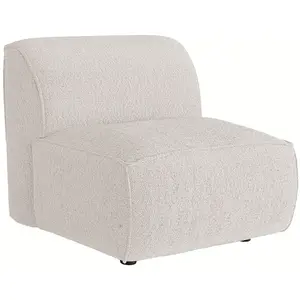 Vente-unique.com Fauteuil en tissu chenille beige CAMILIO de Maison Céphy pas cher