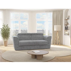 Vente-Unique Canapé 4 places convertible express en tissu texturé gris - Couchage 160 cm - Matelas 18 cm - RIZORA pas cher