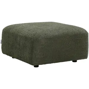 Vente-unique.com Pouf en tissu bouclette vert DANEPI pas cher
