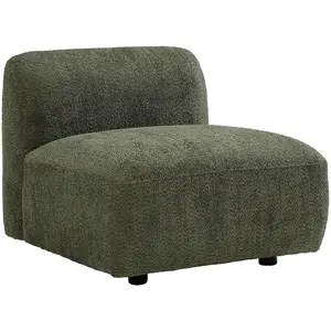 Vente-unique.com Fauteuil en tissu bouclette vert DANEPI pas cher