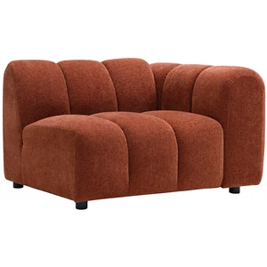 Vente-unique.com Fauteuil d'angle droit en tissu texturé terracotta JUTINI pas cher