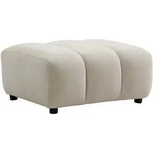 Vente-unique.com Pouf en tissu texturé beige JUTINI pas cher