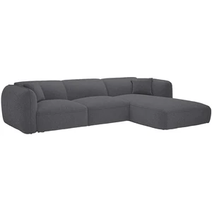 Vente-unique.com Canapé d'angle droit en tissu chenille gris anthracite CAMILIO de Maison Céphy pas cher