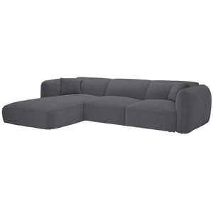 Vente-unique.com Canapé d'angle gauche en tissu chenille gris anthracite CAMILIO de Maison Céphy pas cher