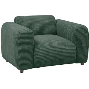 Vente-unique.com Fauteuil en velours côtelé vert POGNI de Maison Céphy pas cher