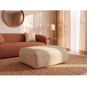 Vente-unique.com Pouf en tissu beige POGNI de Maison Céphy pas cher