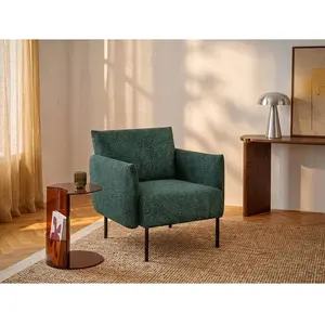 Vente-unique.com Fauteuil en tissu chiné vert GERALDIA pas cher
