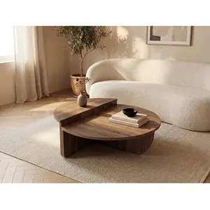 Vente-unique.com Lot de 2 tables basses - Naturel foncé - ALOEVA II pas cher