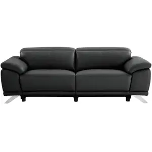VENTE-UNIQUE Canapé 3 places relax électrique en cuir de vachette noir AZIDEE II pas cher