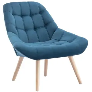 VENTE-UNIQUE Fauteuil en velours bleu canard LUOSTO pas cher