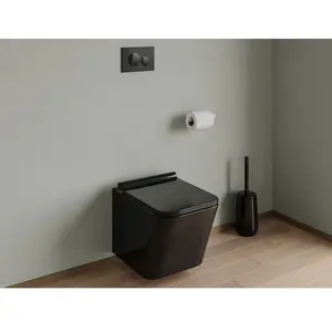 Vente-Unique Plaque de déclenchement pour WC avec double touche - Noir - OPULUSVendu pardarty