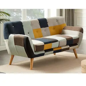 VENTE-UNIQUE Canapé 2 places en tissu patchwork SERTI II pas cher