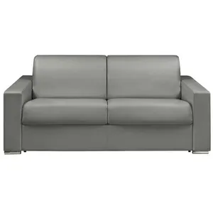 Vente-Unique Canapé 3 places convertible express en simili gris - Couchage 140 cm - Matelas 22 cm avec mémoire de forme CALITO pas cher