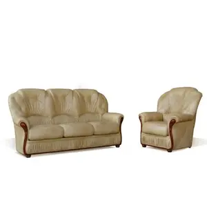 VENTE-UNIQUE Canapé 3+1 places 100% cuir de buffle DAPHNE - Beige pas cher