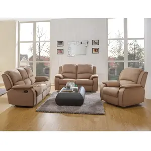 VENTE-UNIQUE Canapés 3 places 2 places et un fauteuil relax en microfibre hernani - Taupe pas cher