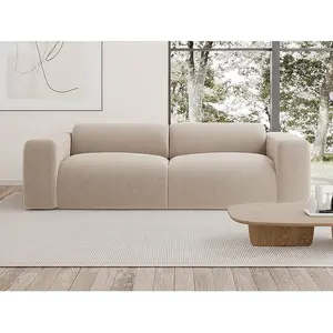 VENTE-UNIQUE Canapé 4 places en tissu texturé beige POGNI pas cher
