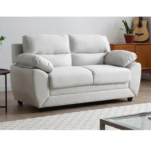VENTE-UNIQUE Canapé 2 places en tissu beige MANOA pas cher