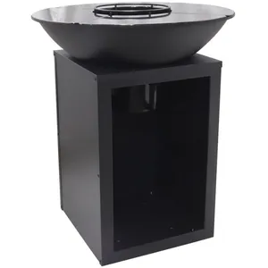Comparateur de prix : VENTE-UNIQUE Barbecue plancha brasero à charbon et bois avec rangement...