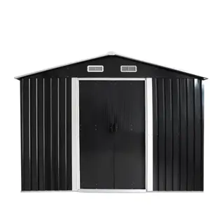 VENTE-UNIQUE Abri de jardin métal en acier galvanisé gris 8 m² - MANSO pas cher
