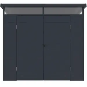 VENTE-UNIQUE Abri de jardin en résine gris anthracite 4,57 m² avec plancher - MINARO