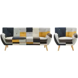 Vente-Unique Canapé 3 places et fauteuil en tissu patchwork SERTI II pas cher