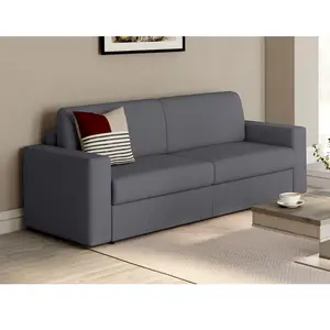 VENTE-UNIQUE Canapé 3 places convertible express en tissu gris anthracite COGLIO pas cher