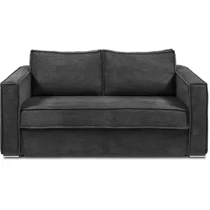 Comparateur de prix : VENTE-UNIQUE Canapé 3 places convertible express en velours côtelé gris anthracite - Couchage à lattes larges 140 cm - Matelas 22 cm LORETO