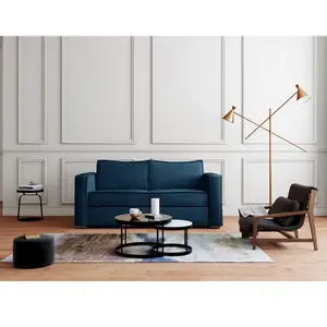 Vente-Unique Loreto - Velours côtelé bleu nuit pas cher