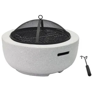 VENTE-UNIQUE Brasero grill en MGO - L60.5 x l60.5 x H42.5 cm - GARMONAVendu parvente-unique