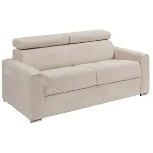 Comparateur de prix : VENTE-UNIQUE Canapé 4 places convertible express en velours côtelé beige - Couchage à lattes larges 160 cm - Matelas 22 cm - VIZIR