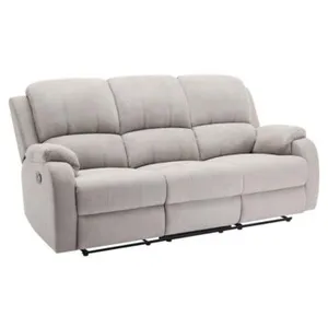 VENTE-UNIQUE Canapé 3 places relax en microfibre gris clair BRODY pas cher