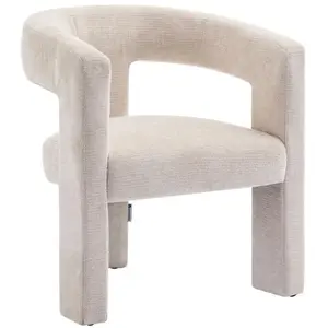 Vente-Unique Fauteuil en tissu texturé beige FAVINA pas cher