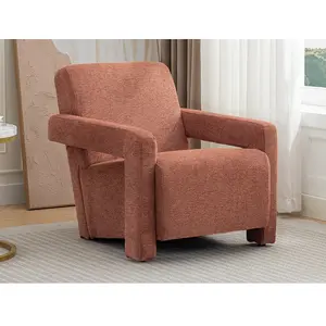 VENTE-UNIQUE Fauteuil en tissu texturé terracotta ISPARTA pas cher
