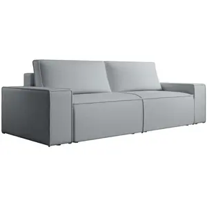 Vente-Unique Canapé 4 places convertible en tissu texturé gris AMELIA pas cher