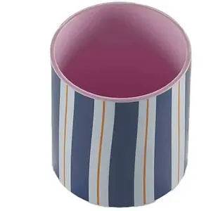 Potiron Paris Petit vase cylindrique à rayures bleues 9cm pas cher
