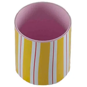 Potiron Paris Petit vase cylindrique à rayures jaune 9cm
