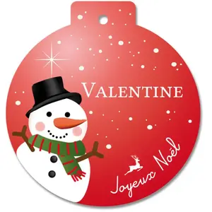 Boule de Noël Rouge en Plexiglas personnalisable Motif Bonhomme de N... pas cher
