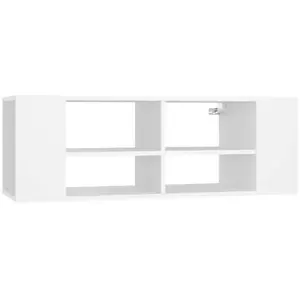 LES TENDANCES Meuble tv mural blanc 102x35x35 cm pas cher