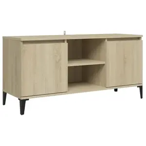 Meuble TV avec pieds en métal Chêne sonoma 103,5x35x50 pas cher