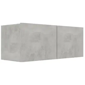 LES TENDANCES Meuble tv suspendu gris béton 80x30x30 cm pas cher