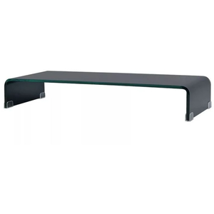 LES TENDANCES Meuble tv verre noir martial 80cm pas cher