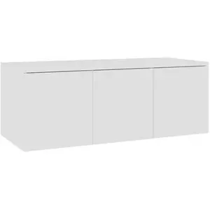 LES TENDANCES Meuble tv 3 tiroirs bois blanc onic 80cm pas cher